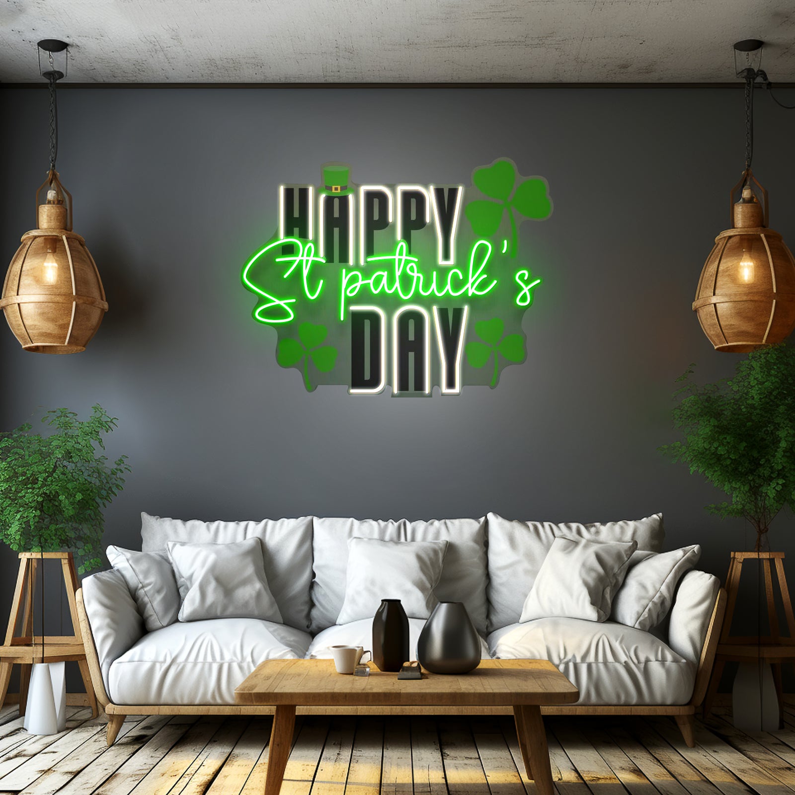 Happy Saint Patrick Day Led Signs Wall Decor