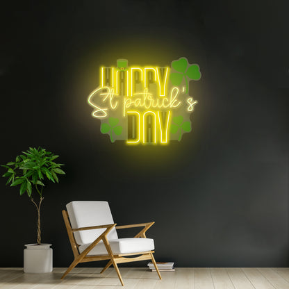 Happy Saint Patrick Day Led Signs Wall Decor