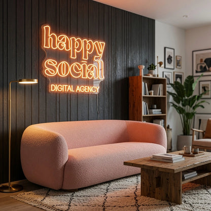 Happy Social Digital Agency Wall Decor LED Neon Sign - 03 Real Lifestyle Scene