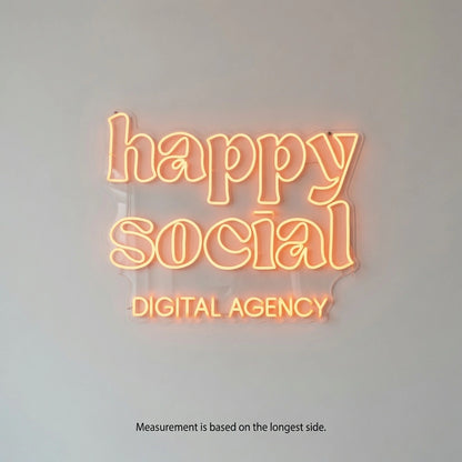 Happy Social Digital Agency Wall Decor LED Neon Sign - 04 Size Image