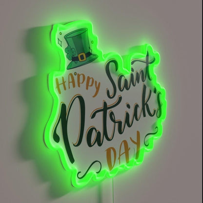 Happy St Patrick Day Rgb Led Neon Sign Bar Wall Decor - Shineneon