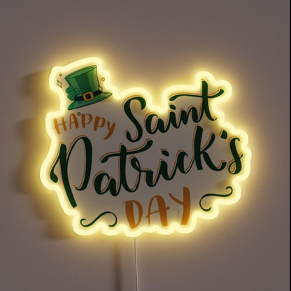 Happy St Patrick Day Rgb Led Neon Sign Bar Wall Decor - Shineneon