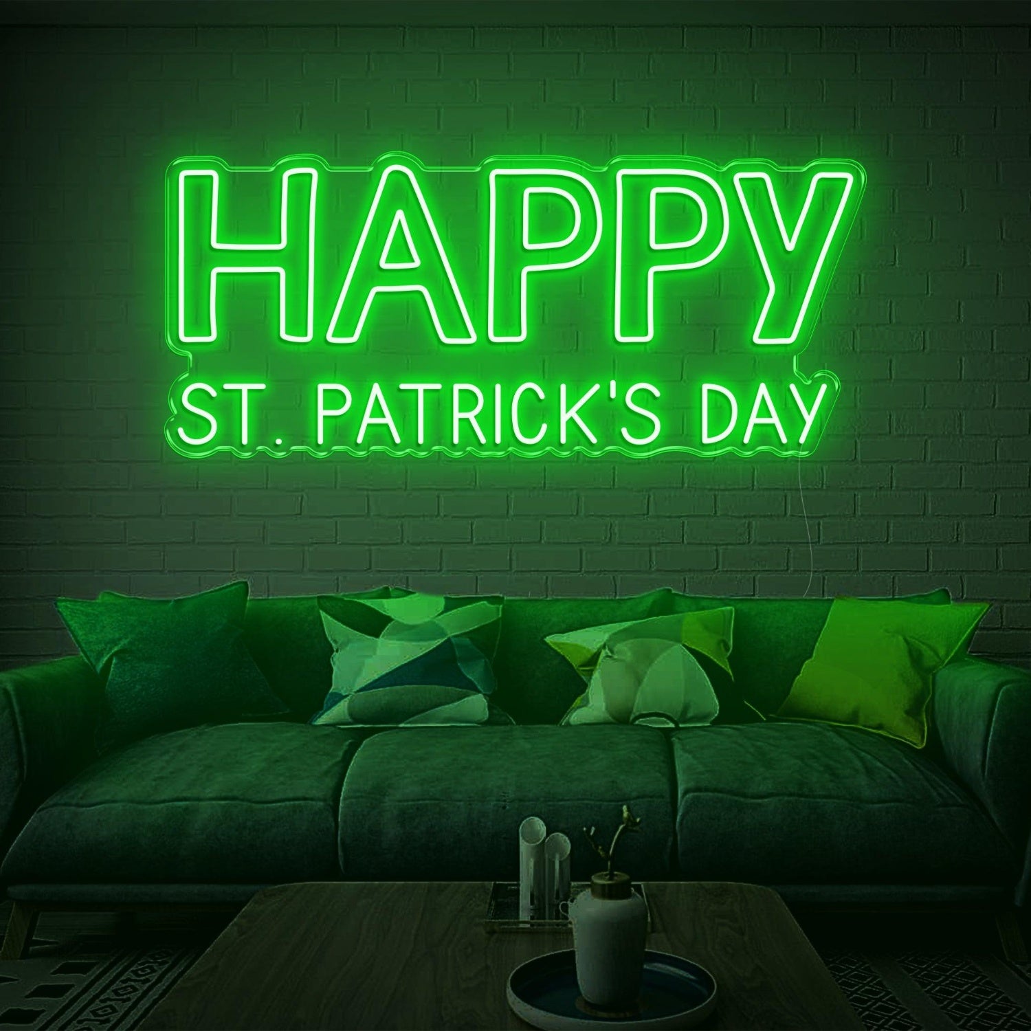 Happy Stpatricks Day Green Led Neon Sign For Indoor Party Decoration | Shineneon