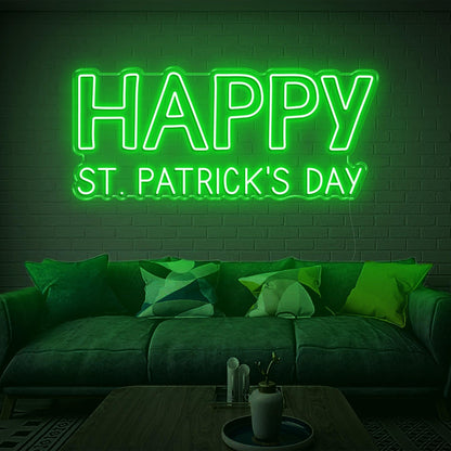 Happy Stpatricks Day Green Led Neon Sign For Indoor Party Decoration | Shineneon