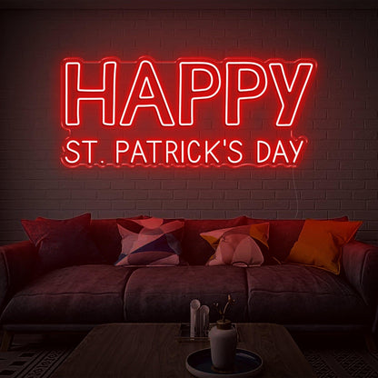 Happy Stpatricks Day Green Led Neon Sign For Indoor Party Decoration | Shineneon