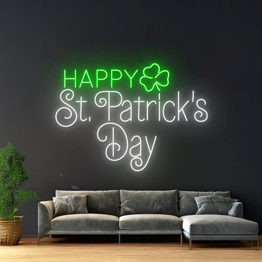 Happy Stpatricks Day Neon Light St Patricks Day Led Sign Room Wall Decor