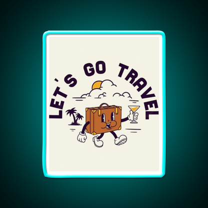 Happy Suitcase Cocktail Bar Decor Led Neon Sign Rgb Color - Size and dimension reference