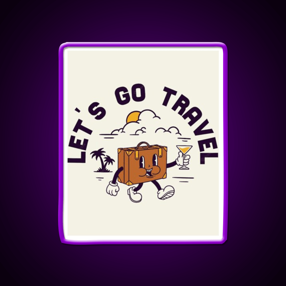 Happy Suitcase Cocktail Bar Decor Led Neon Sign Rgb Color - Shineneon