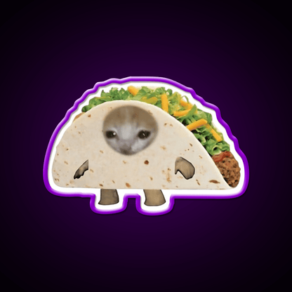 Happy Taco Cat Taco Led Neon Sign Mexican Food Sign Rgb Color - Shineneon