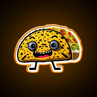 Happy Taco Character 2 Taco Led Neon Sign Mexican Food Sign Rgb Color - Shineneon