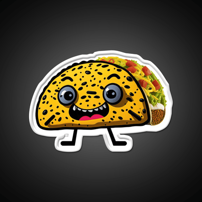 Happy Taco Character 2 Taco Led Neon Sign Mexican Food Sign Rgb Color - Shineneon