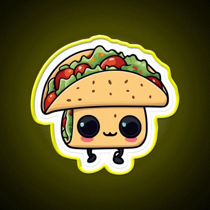 Happy Taco Creature Taco Led Neon Sign Mexican Food Sign Rgb Color