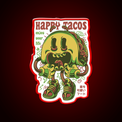 Happy Taco Led Neon Sign Mexican Food Sign Rgb Color - Shineneon