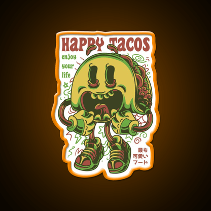 Happy Taco Led Neon Sign Mexican Food Sign Rgb Color - Shineneon
