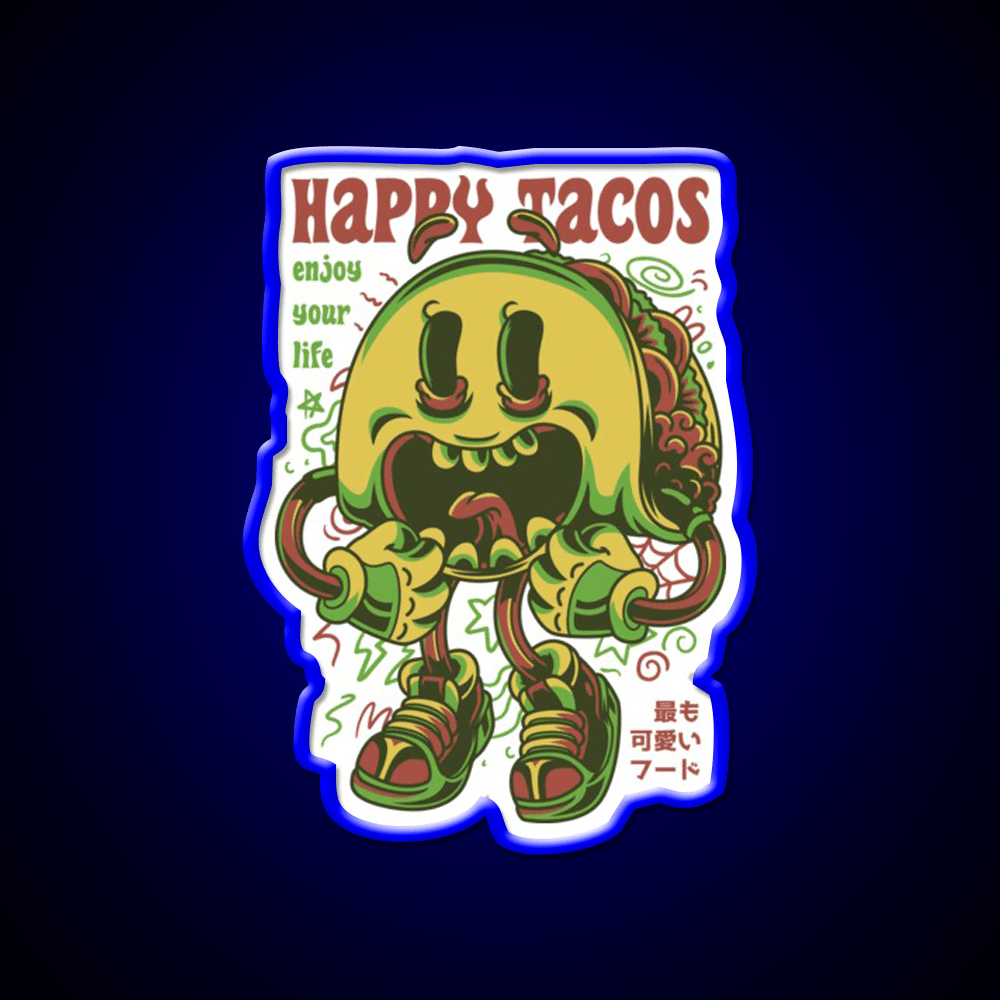 Happy Taco Led Neon Sign Mexican Food Sign Rgb Color - Shineneon