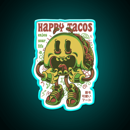 Happy Taco Led Neon Sign Mexican Food Sign Rgb Color - Shineneon