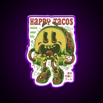 Happy Taco Led Neon Sign Mexican Food Sign Rgb Color - Shineneon
