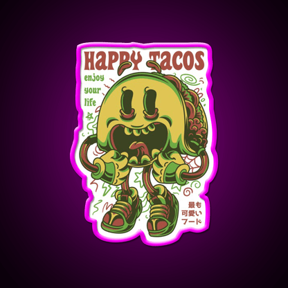Happy Taco Led Neon Sign Mexican Food Sign Rgb Color - Shineneon
