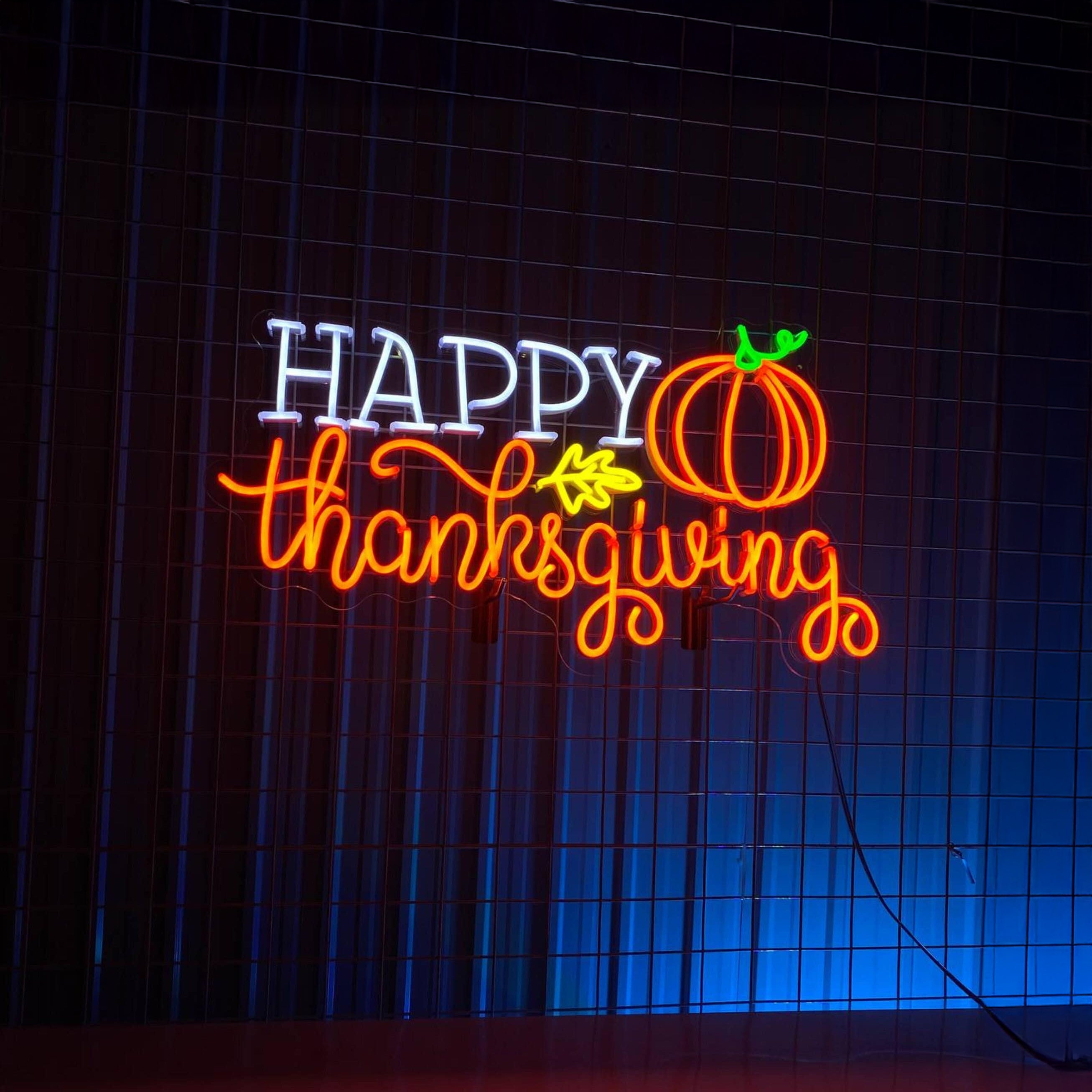 Happy Thanksgiving Pumpkin Neon Sign | Shineneon