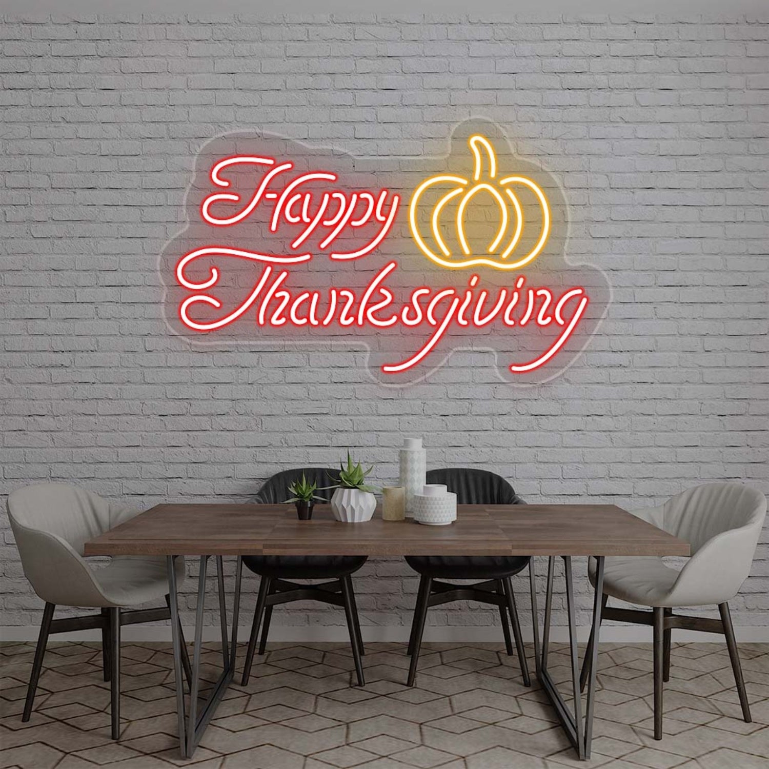 Happy Thanksgiving With Pumpkin Led Neon Sign | Shineneon