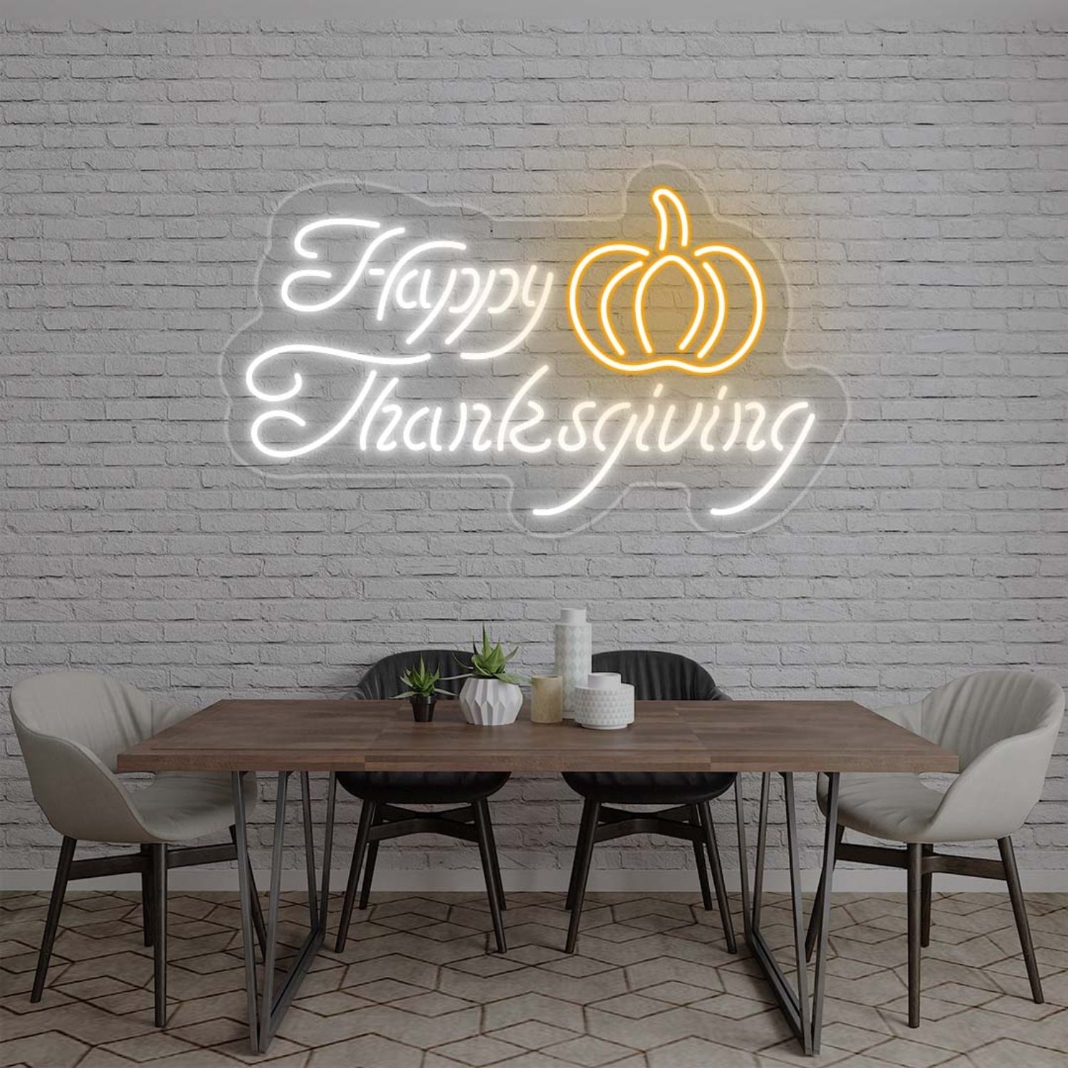 Happy Thanksgiving With Pumpkin Led Neon Sign | Shineneon