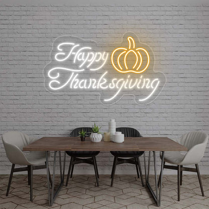 Happy Thanksgiving With Pumpkin Led Neon Sign | Shineneon