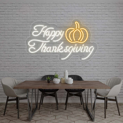 Happy Thanksgiving With Pumpkin Led Neon Sign | Shineneon