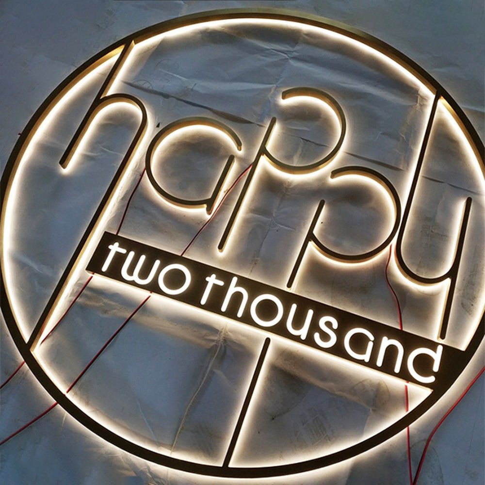 Happy Two Thousand 3D Backlit Channel Letters Led Light Sign - Shineneon
