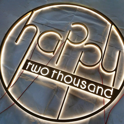 Happy Two Thousand 3D Backlit Channel Letters Led Light Sign - Shineneon