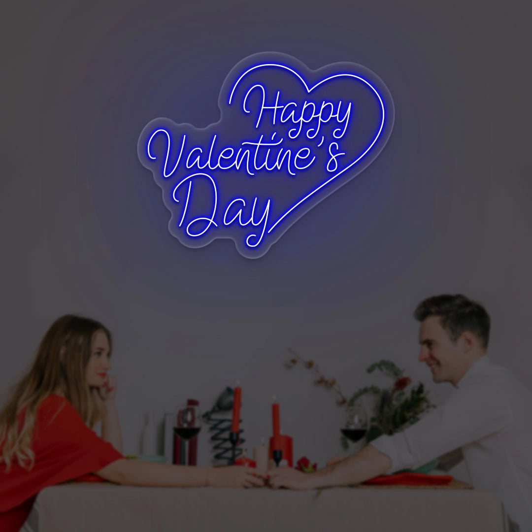 Happy Valentine Day With Heart Led Neon Sign | Shineneon