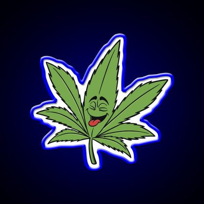 Happy Weed Hemp Inspired Green Leaf Led Neon Sign Rgb Color - LED neon sign view 5