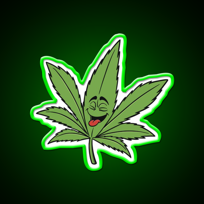 Happy Weed Hemp Inspired Green Leaf Led Neon Sign Rgb Color - LED neon sign view 8