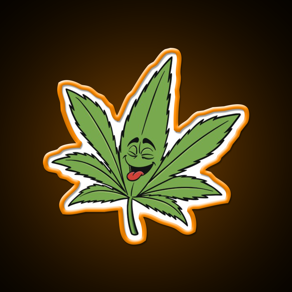 Happy Weed Hemp Inspired Green Leaf Led Neon Sign Rgb Color - LED neon sign view 6