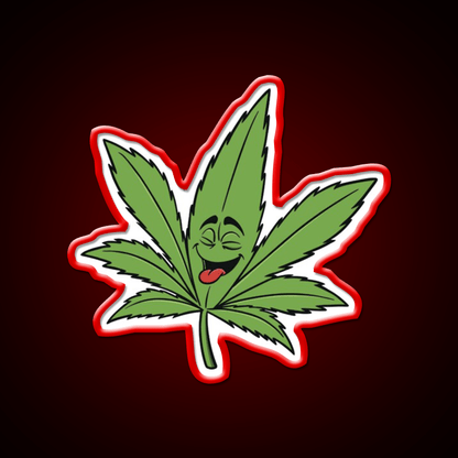 Happy Weed Hemp Inspired Green Leaf Led Neon Sign Rgb Color - Shineneon