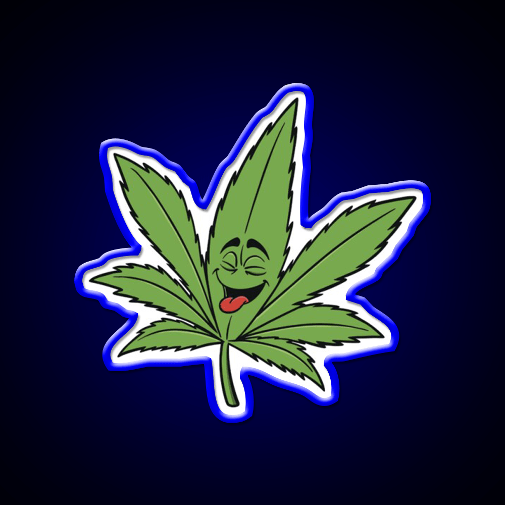 Happy Weed Hemp Inspired Green Leaf Led Neon Sign Rgb Color - Shineneon