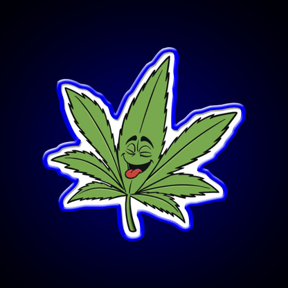 Happy Weed Hemp Inspired Green Leaf Led Neon Sign Rgb Color - Shineneon