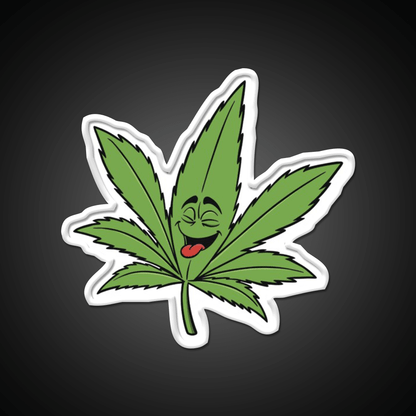 Happy Weed Hemp Inspired Green Leaf Led Neon Sign Rgb Color - Shineneon