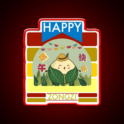 Happy Zongzi Led Neon Sign Chinese Food Rgb Color - Shineneon