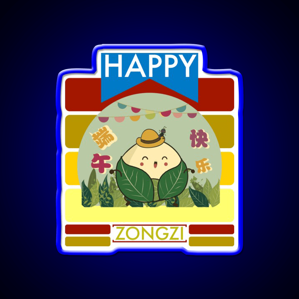 Happy Zongzi Led Neon Sign Chinese Food Rgb Color - Shineneon