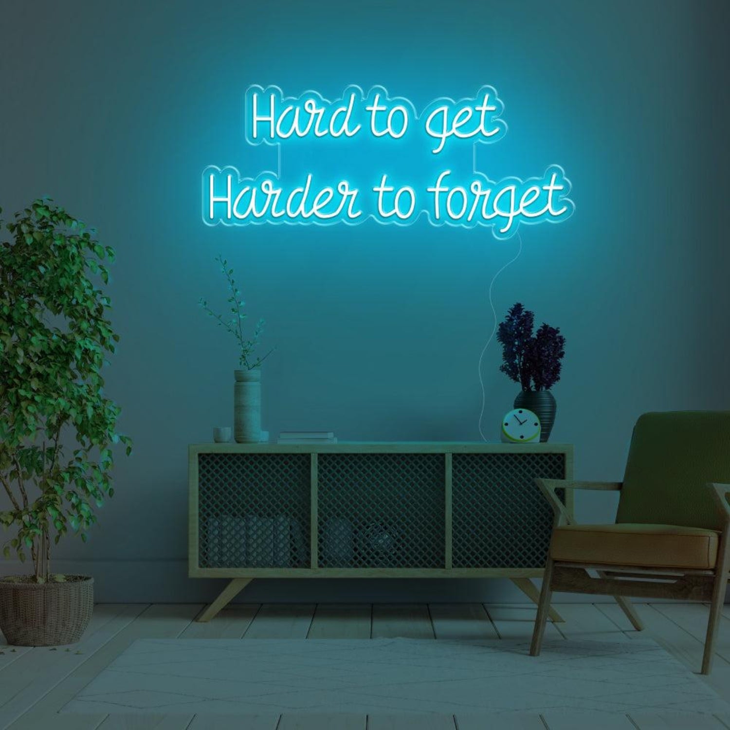 Hard To Get Harder To Forget Green Led Neon Sign For Indoor Wall Art | Shineneon
