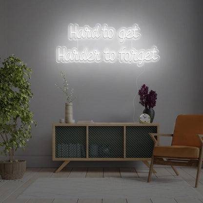 Hard To Get Harder To Forget Green Led Neon Sign For Indoor Wall Art | Shineneon