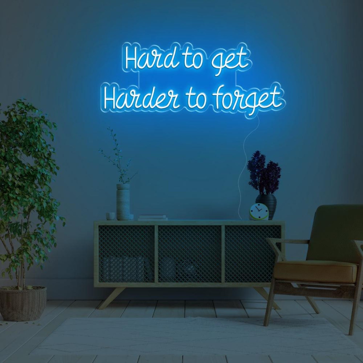Hard To Get Harder To Forget Green Led Neon Sign For Indoor Wall Art | Shineneon