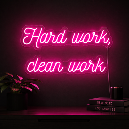 Hard Work Clean Work Wall Decor LED Neon Sign - 02 High-Converting Product Image