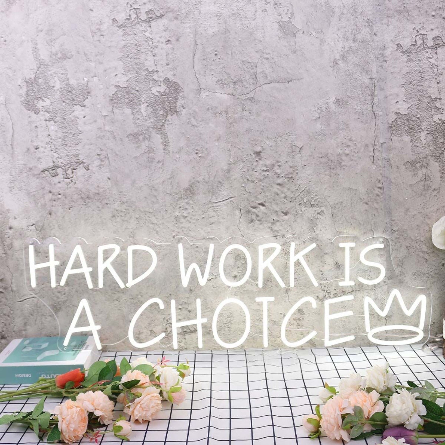 Hard Work Is A Choice White Led Neon Sign - Shineneon