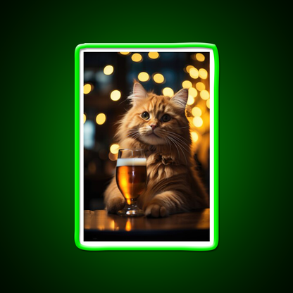 Hard Working Hard Drinking Cat Man Cave Bar Led Neon Sign Rgb Color