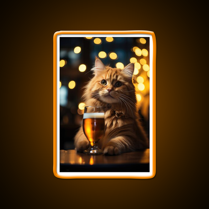 Hard Working Hard Drinking Cat Man Cave Bar Led Neon Sign Rgb Color