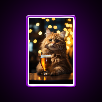 Hard Working Hard Drinking Cat Man Cave Bar Led Neon Sign Rgb Color