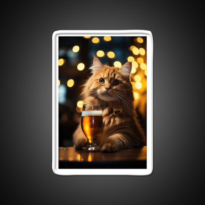 Hard Working Hard Drinking Cat Man Cave Bar Led Neon Sign Rgb Color