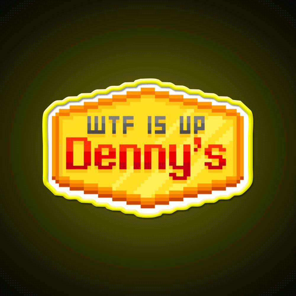 Hardcore Denny Fast Food Led Neon Sign For Burger Place Rgb Color - Custom LED neon sign front view