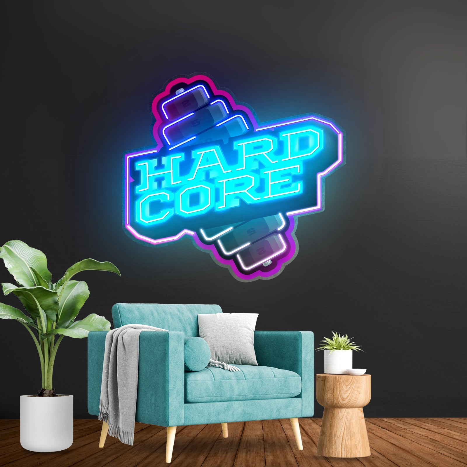 Hardcore Dumbell Led Neon Sign Light Custom Led Signs - Shineneon
